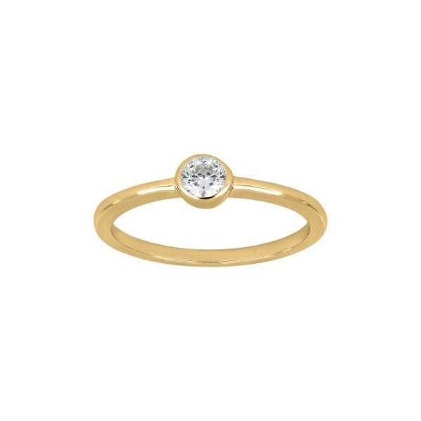 JoanliNor HANNANOR ring i forgyldt sølv med 4 mm zirkon